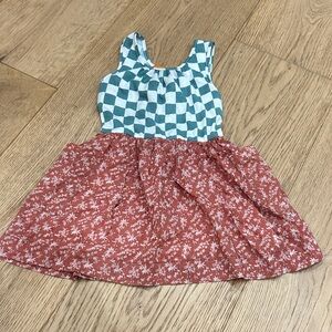 Kids Checkered and Floral Dress 3T